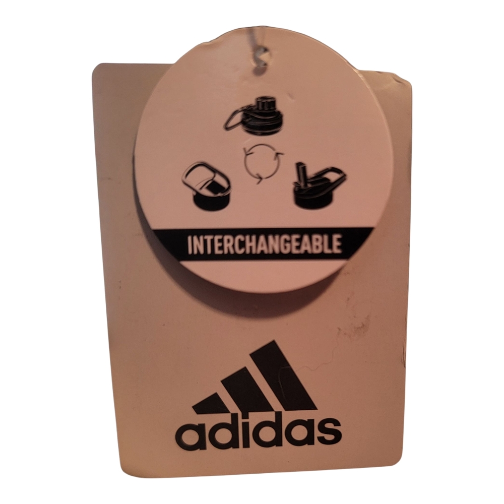 Adidas Steel Straw Water Bottle 600ml Rainbow Grey BPA Free Interchangeable Tops - Picture 2 of 3